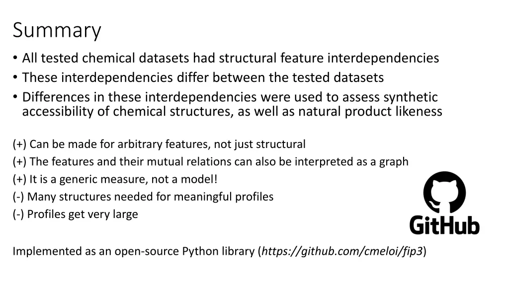 summary all tested chemical datasets