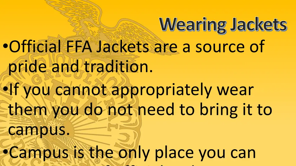 wearing jackets