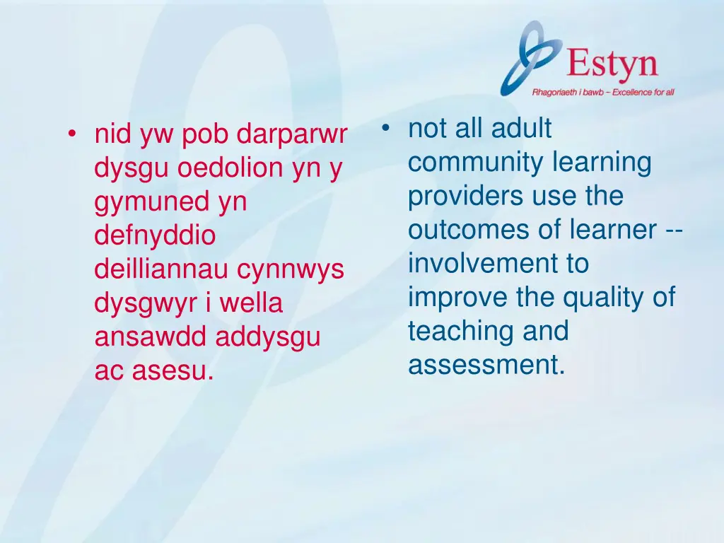 not all adult community learning providers