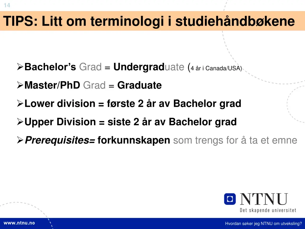 14 tips litt om terminologi i studieh ndb kene