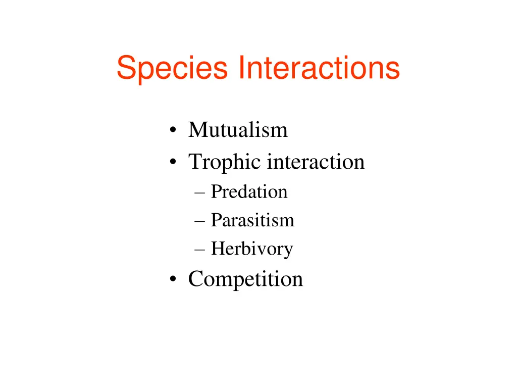 species interactions