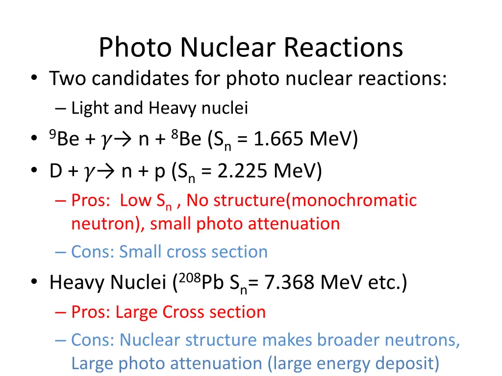 photo nuclear reactions two candidates for photo