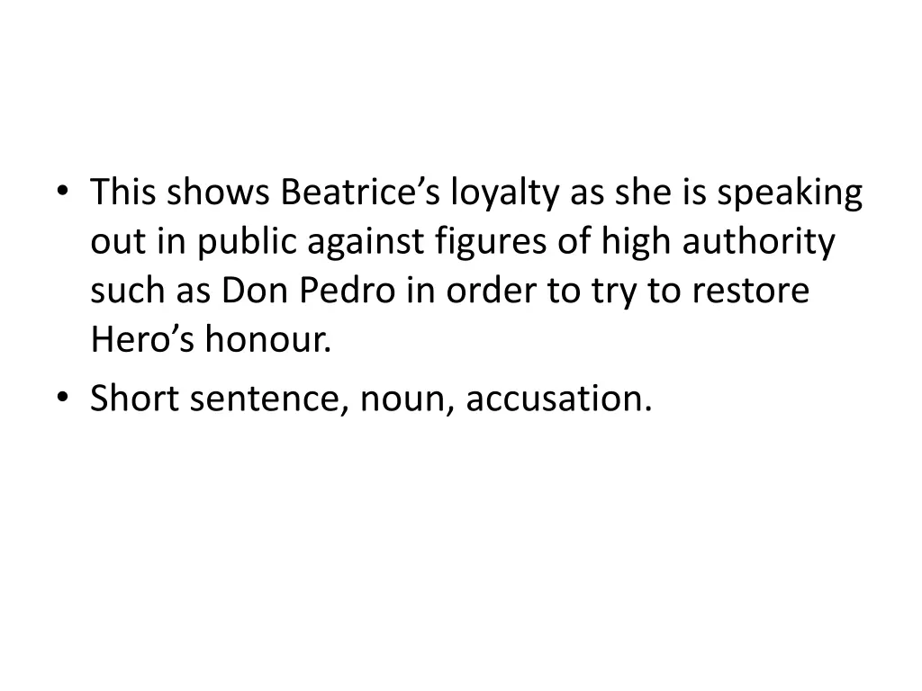 this shows beatrice s loyalty as she is speaking