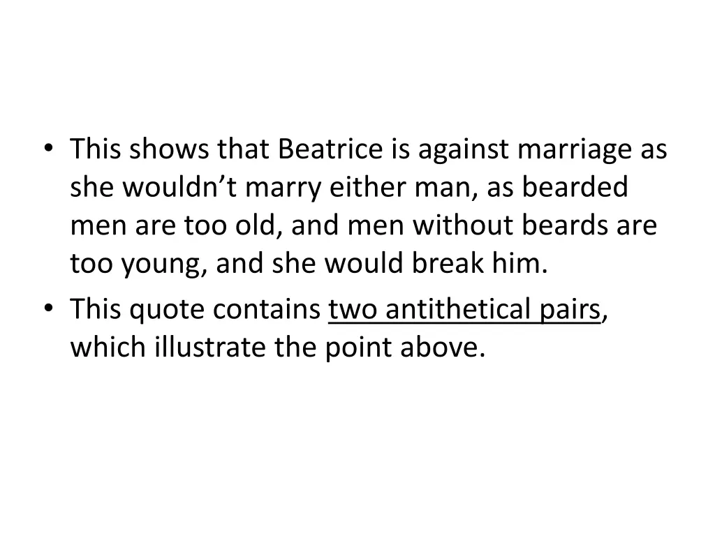 this shows that beatrice is against marriage