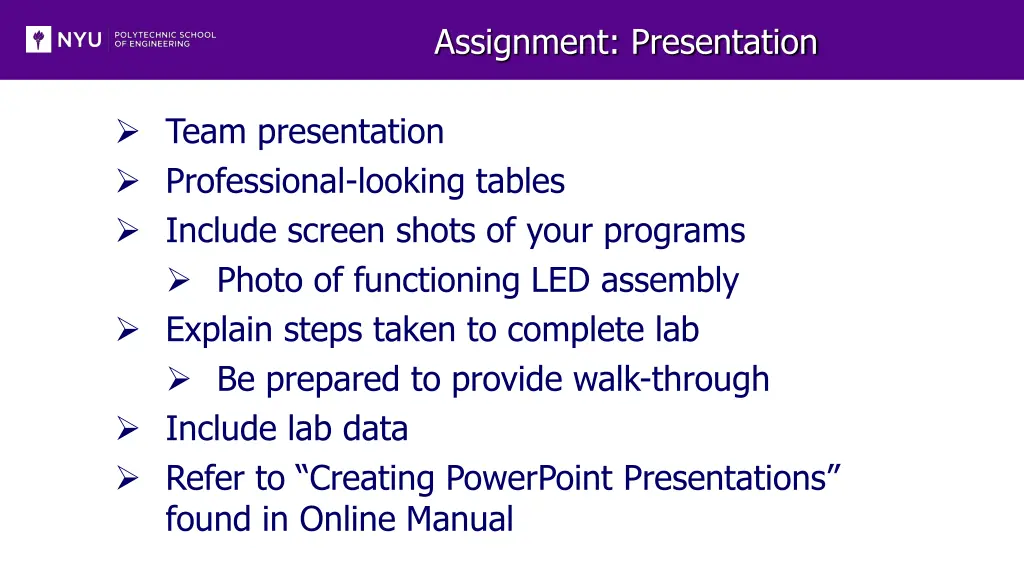 assignment presentation