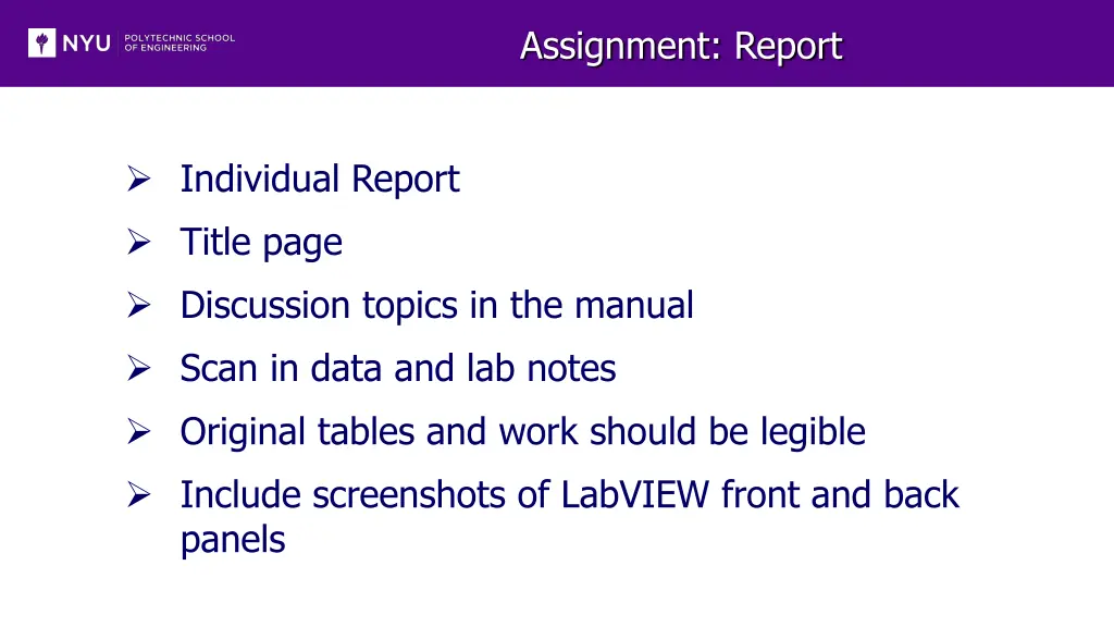 assignment report