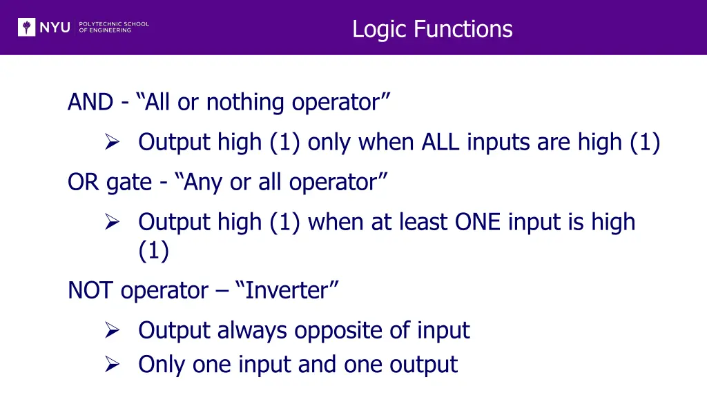 logic functions