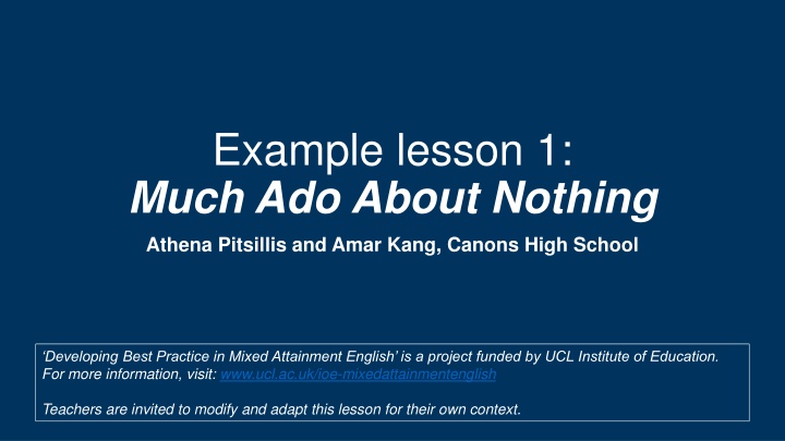 example lesson 1 much ado about nothing athena