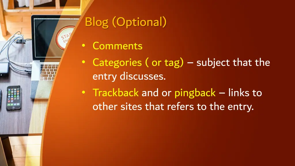 blog optional comments categories or tag subject