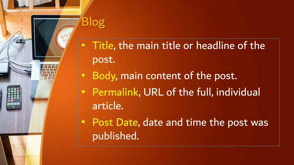 blog title the main title or headline of the post