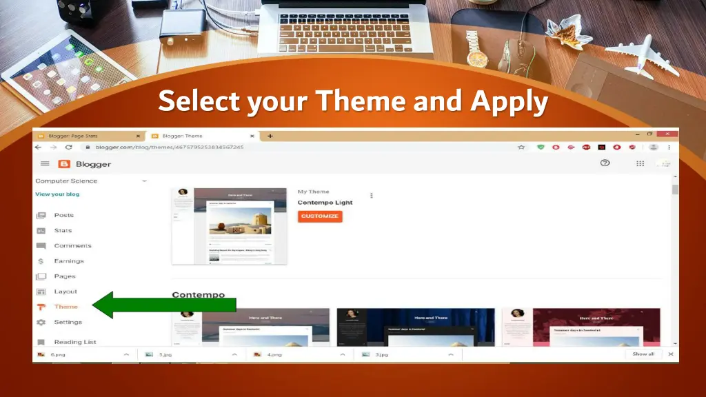 select your theme and apply