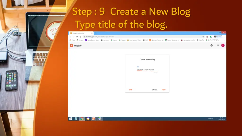 step 9 create a new blog type title of the blog