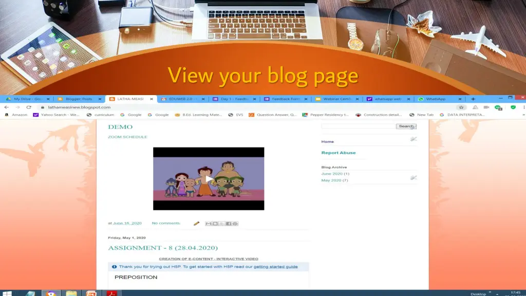 view your blog page