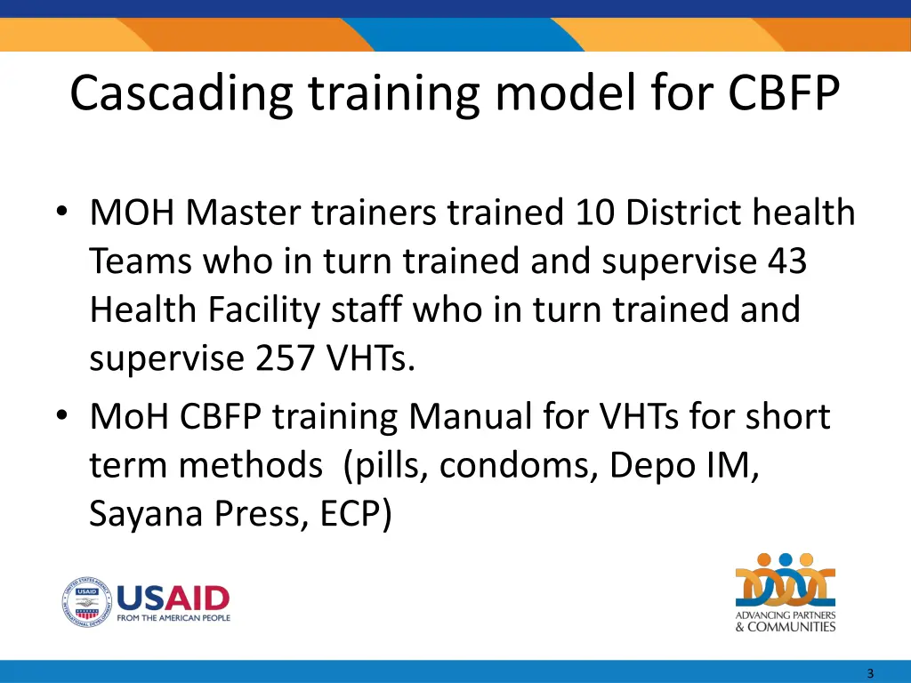 cascading training model for cbfp