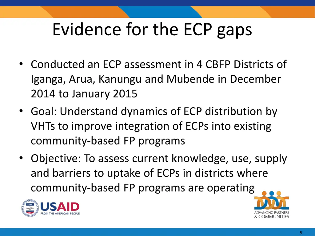 evidence for the ecp gaps