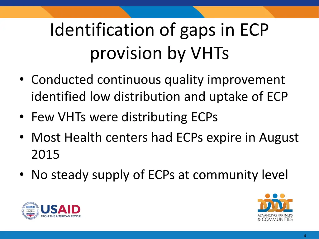 identification of gaps in ecp provision by vhts