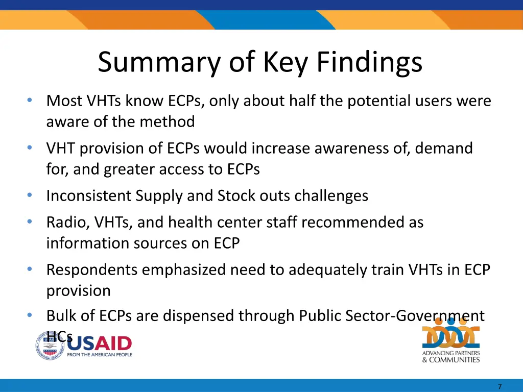 summary of key findings