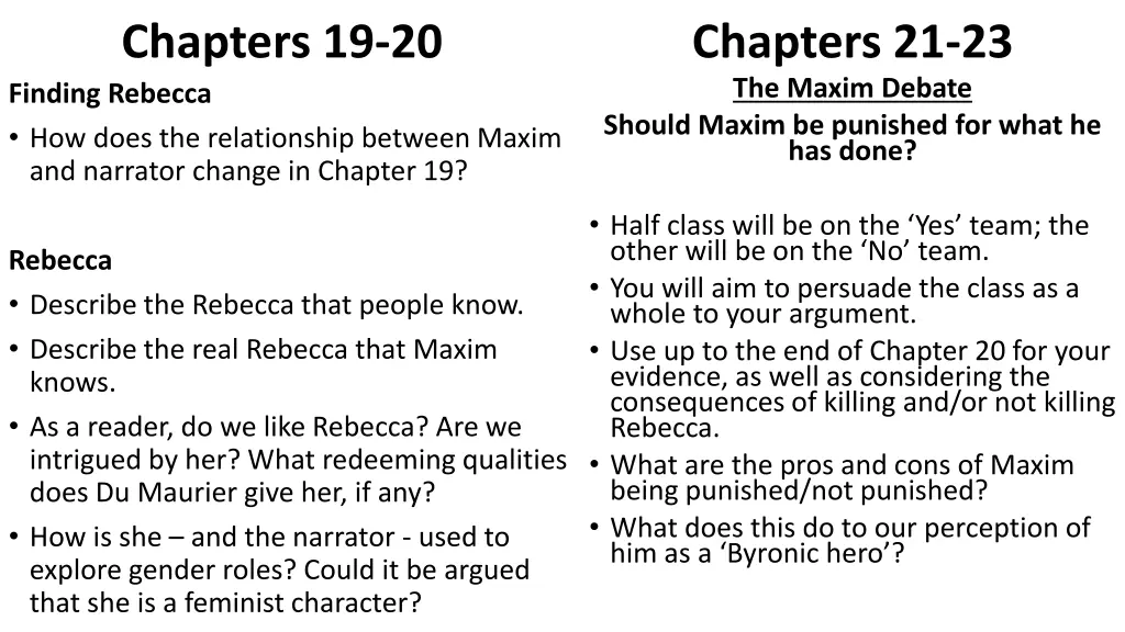 chapters 19 20 finding rebecca how does