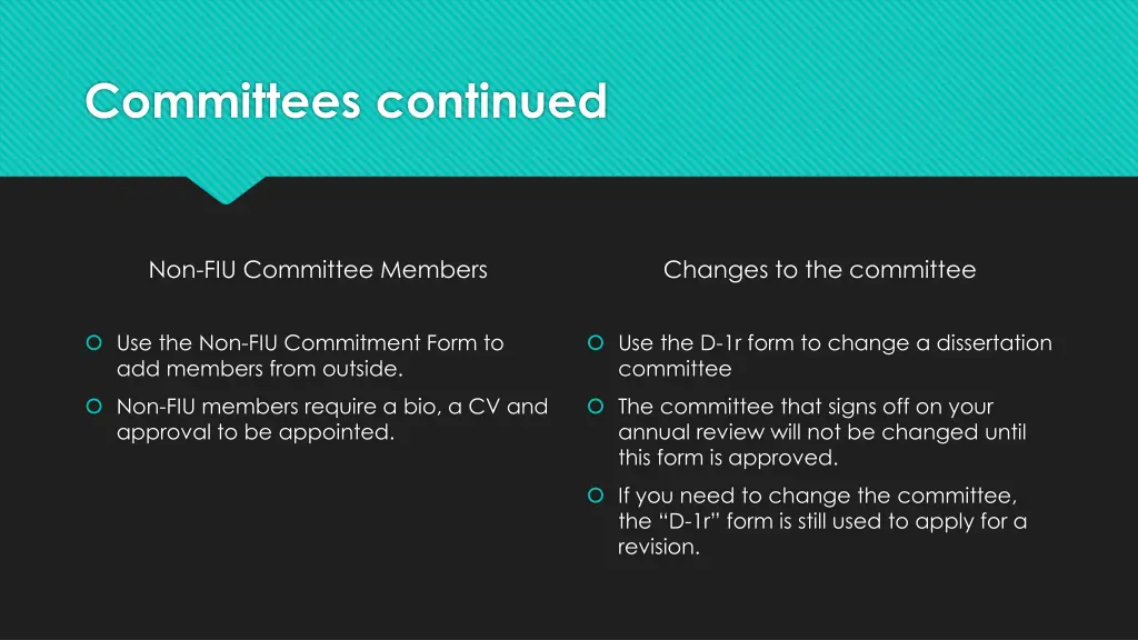 committees continued