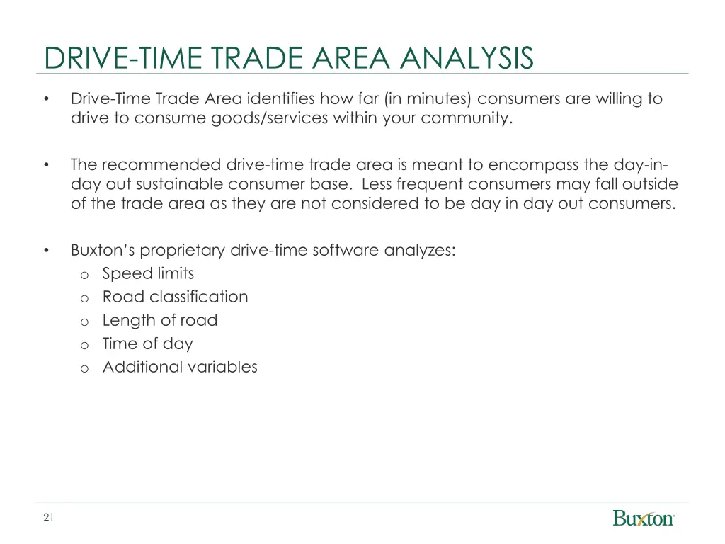 drive time trade area analysis