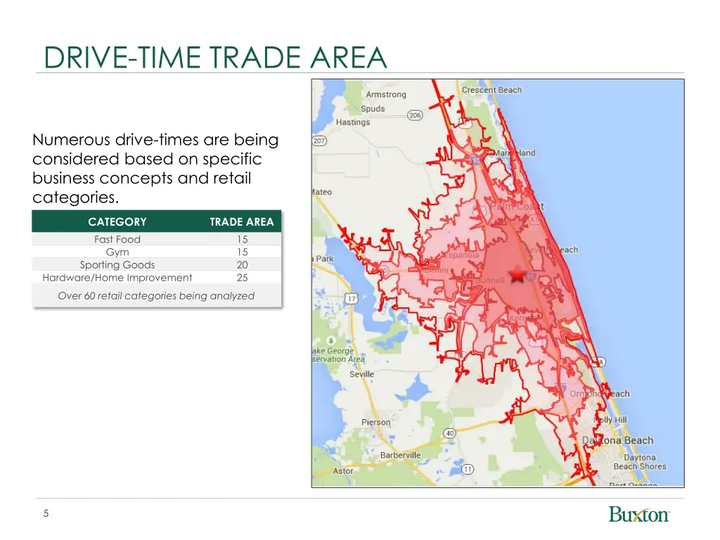 drive time trade area