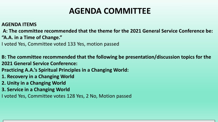 agenda committee