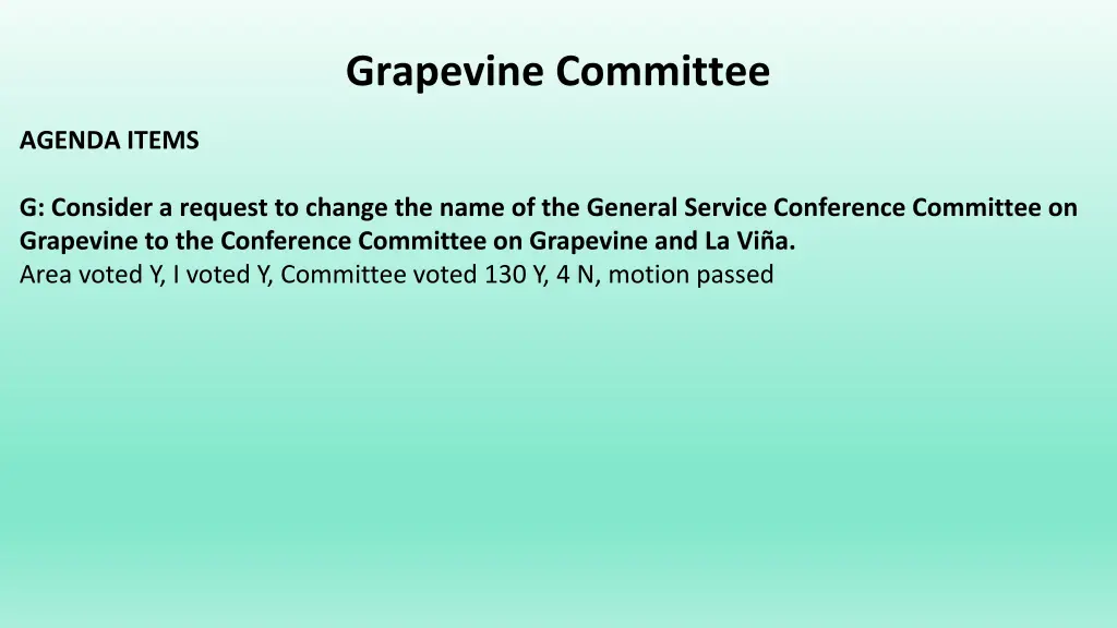 grapevine committee