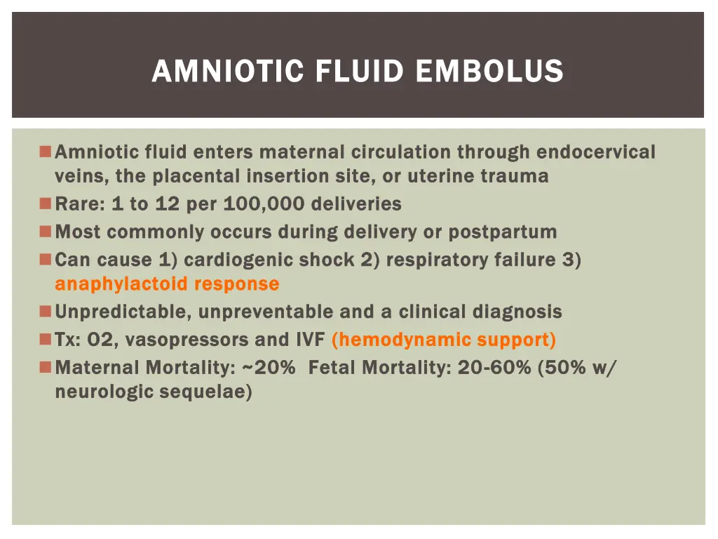 amniotic fluid embolus amniotic fluid embolus