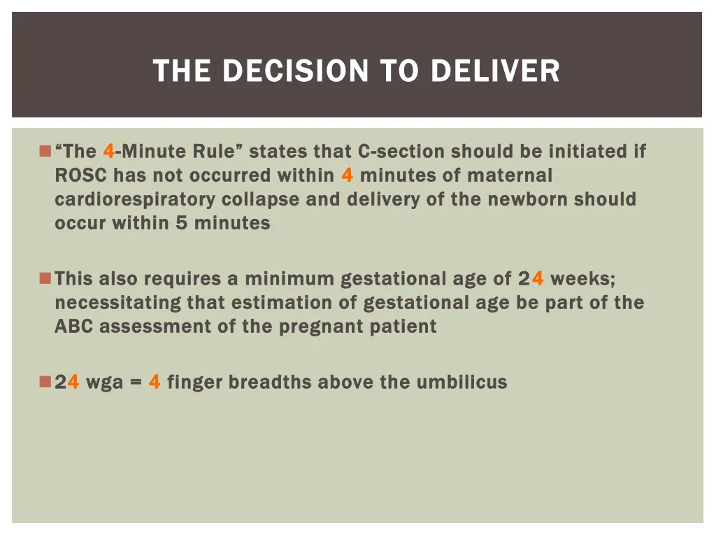 the decision to deliver the decision to deliver