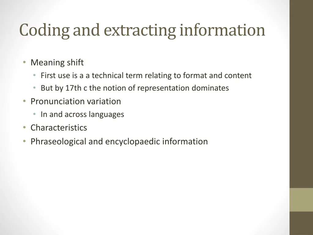 codingand extractinginformation