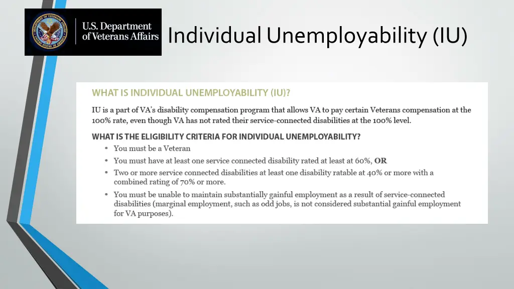 individual unemployability iu 4