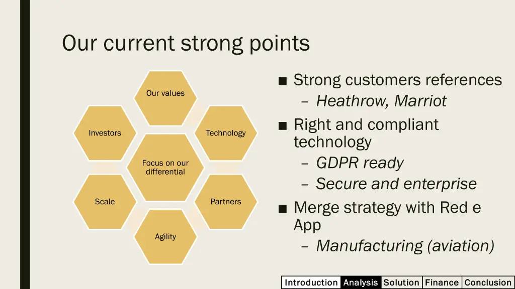 our current strong points