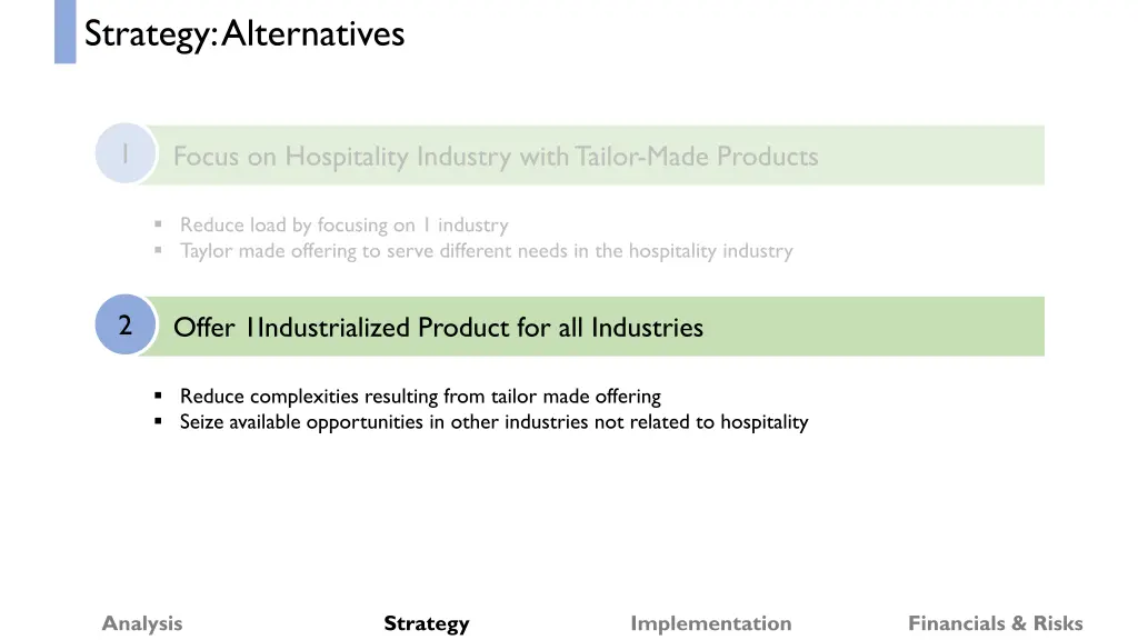 strategy alternatives 7