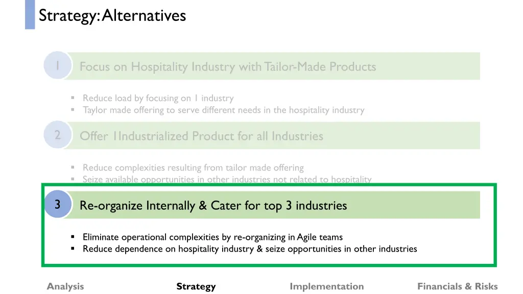 strategy alternatives 8