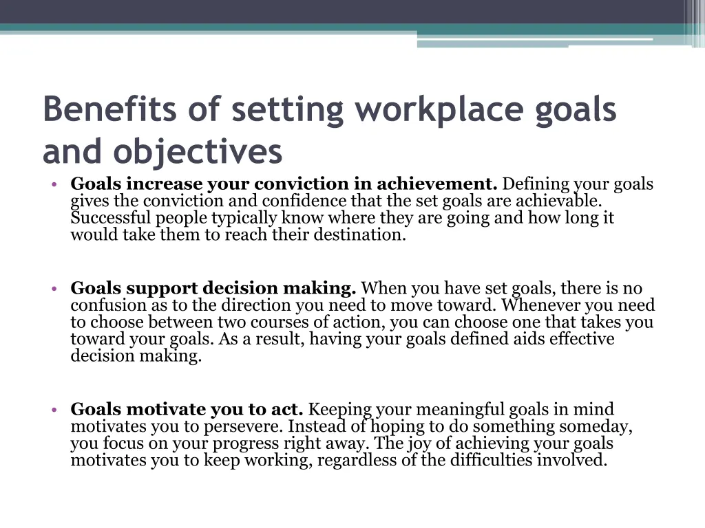 benefits of setting workplace goals 1