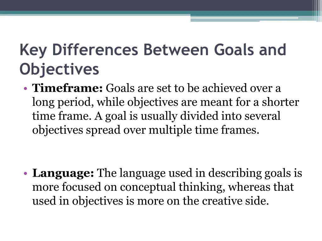 key differences between goals and objectives 2