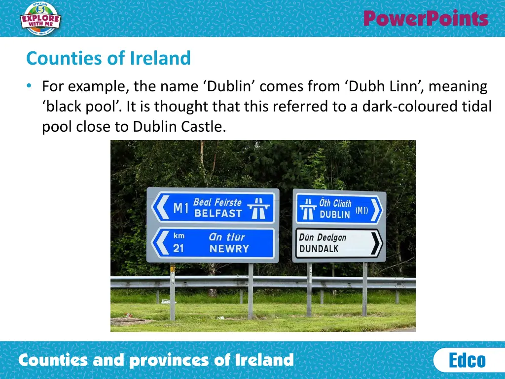 counties of ireland for example the name dublin