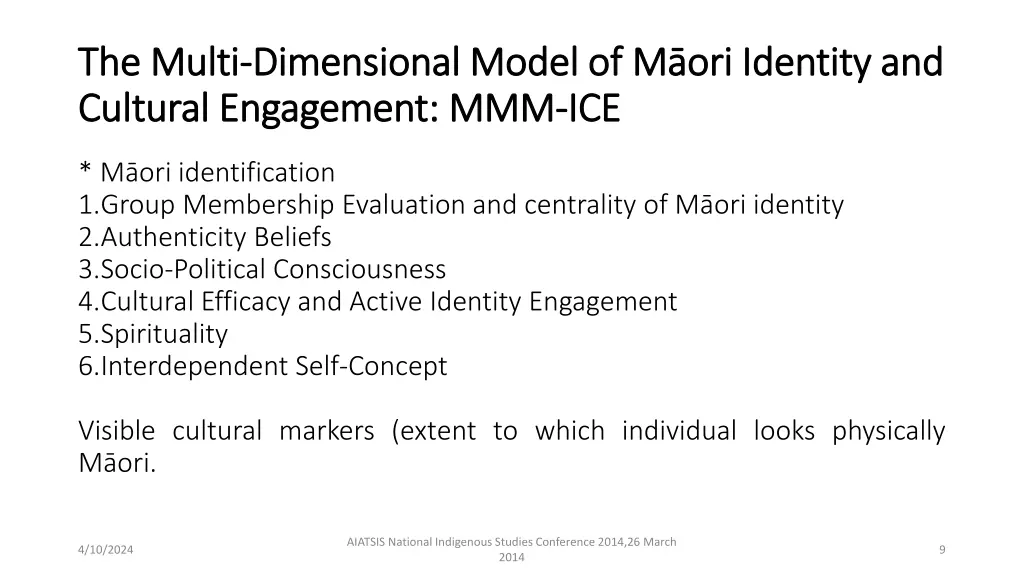 the multi the multi dimensional model