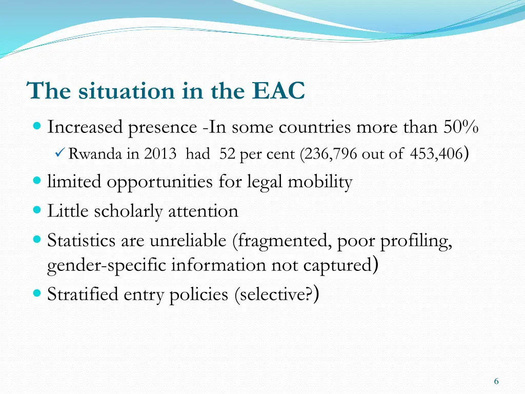 the situation in the eac increased presence