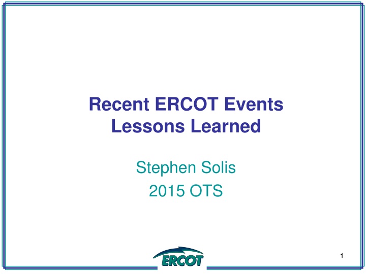 recent ercot events lessons learned