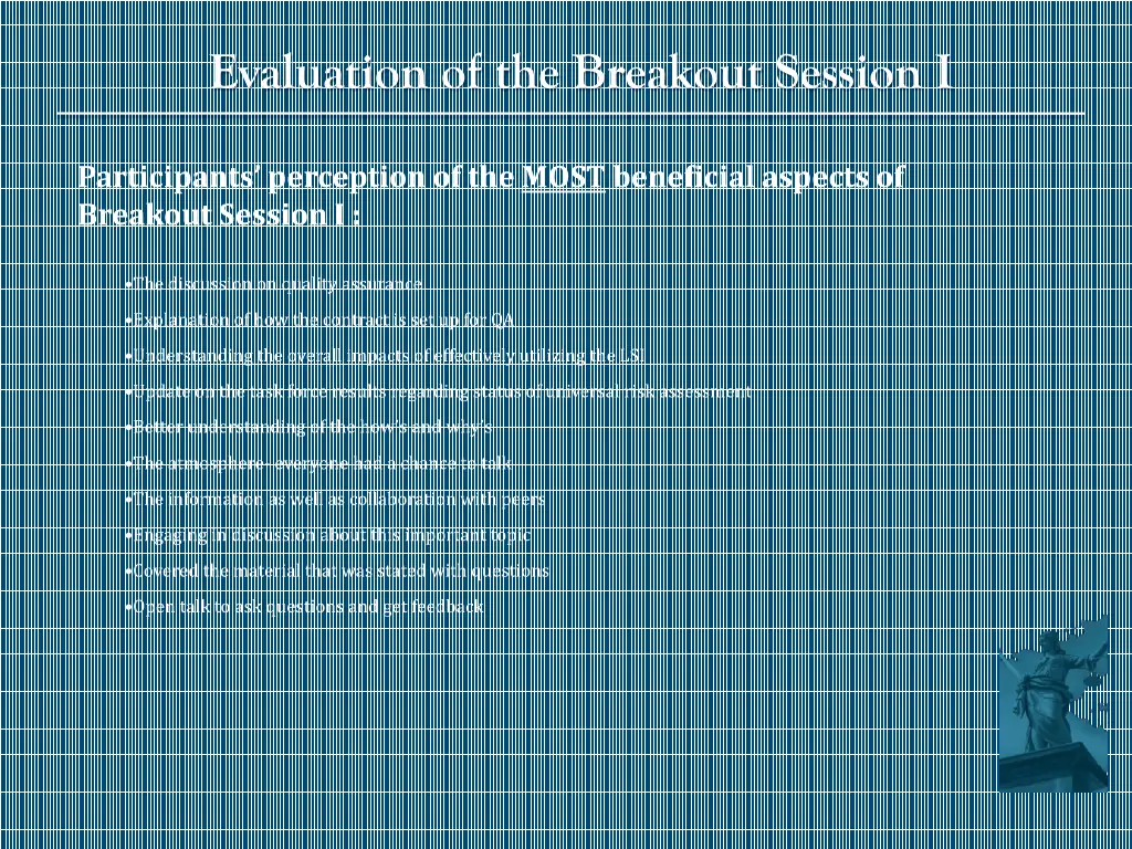 evaluation of the breakout session i 1