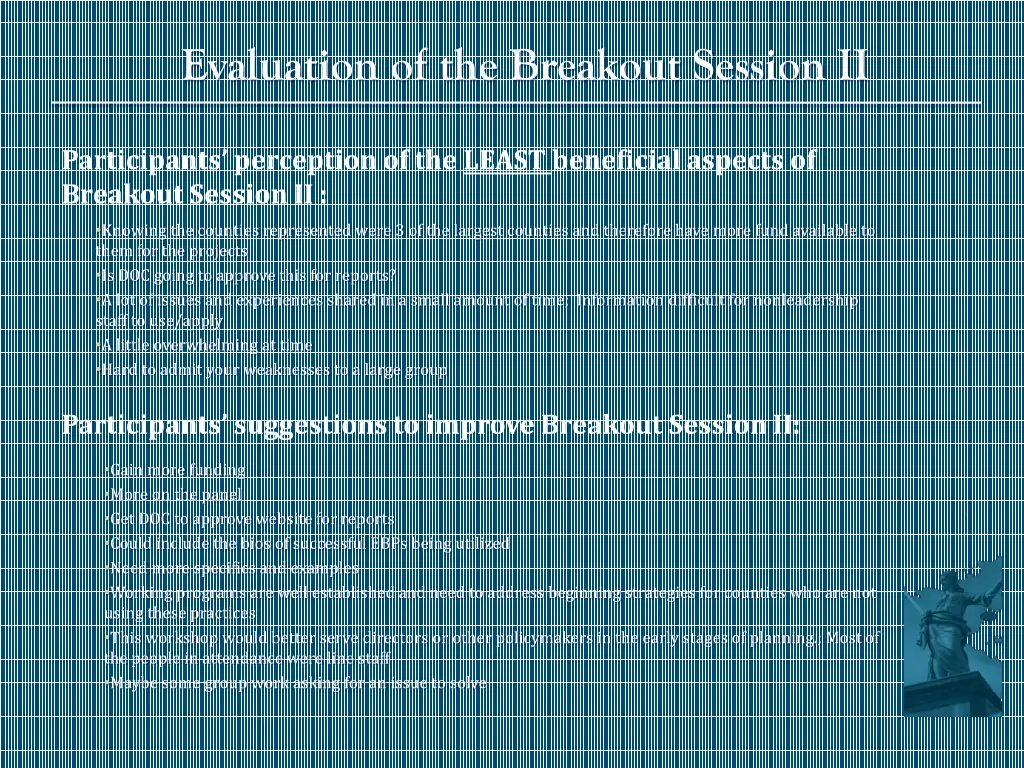 evaluation of the breakout session ii 2