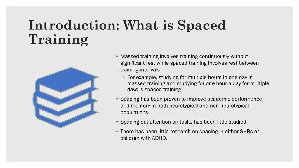 introduction what is spaced training