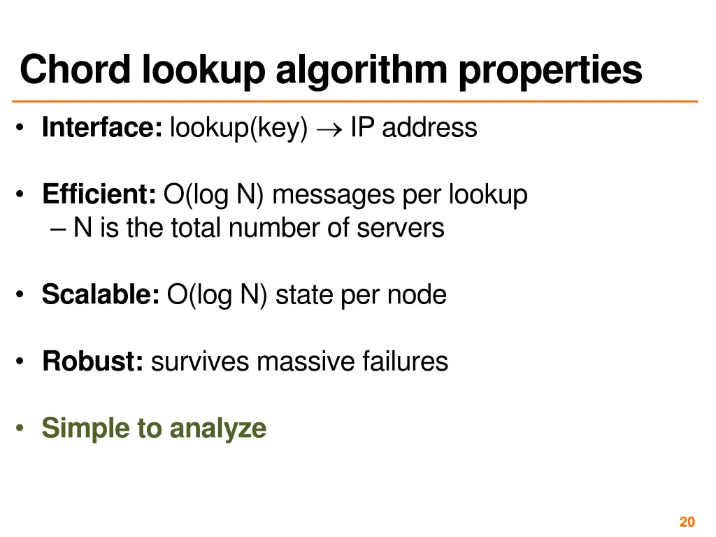 chord lookup algorithm properties