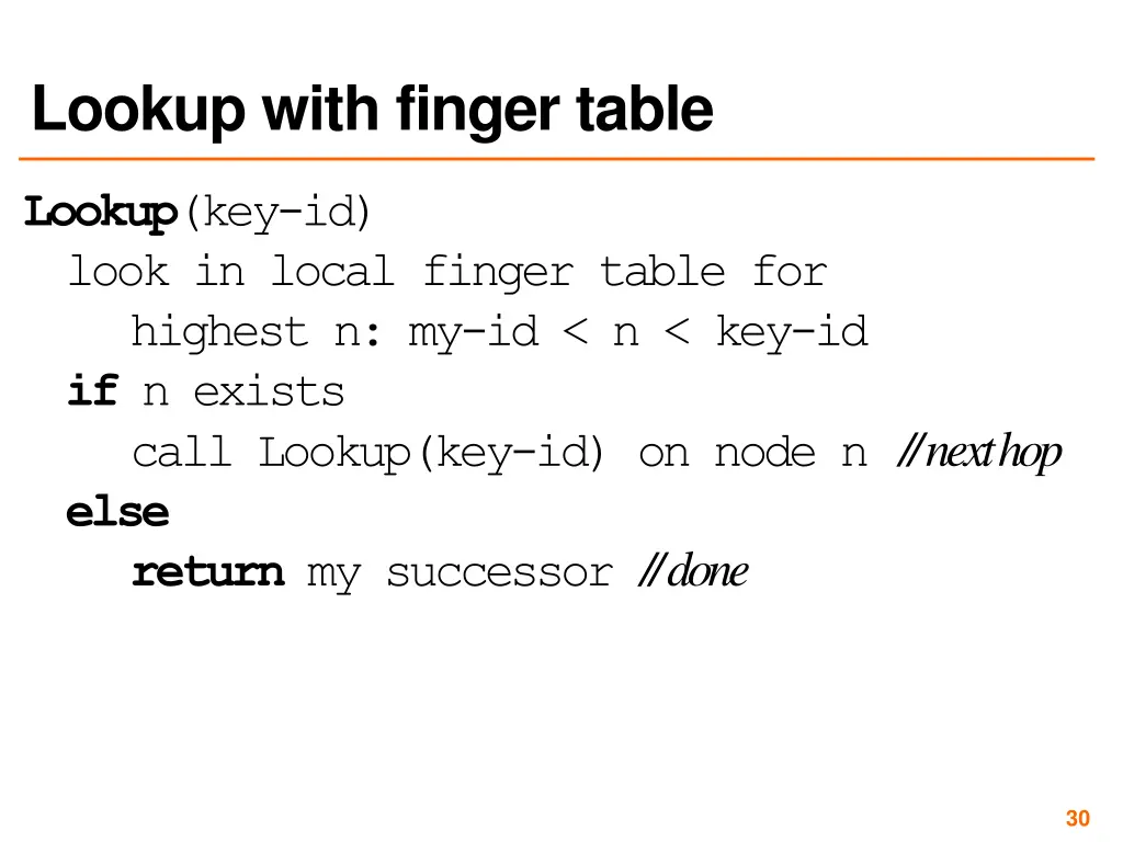 lookup with finger table