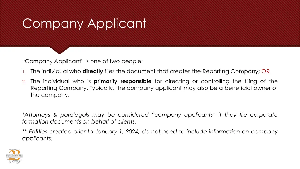 company applicant