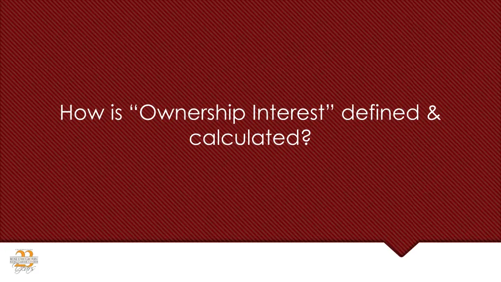 how is ownership interest defined calculated