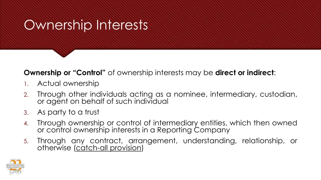 ownership interests 1