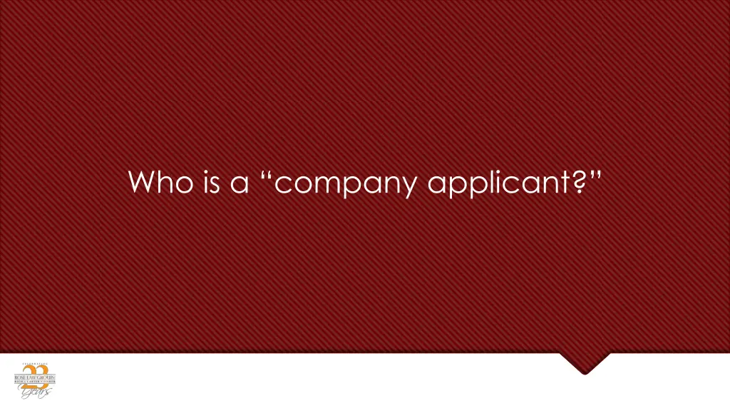 who is a company applicant