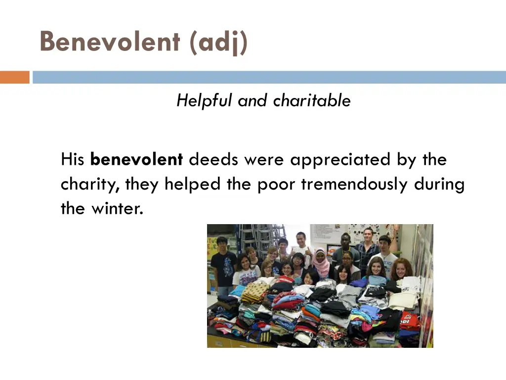 benevolent adj